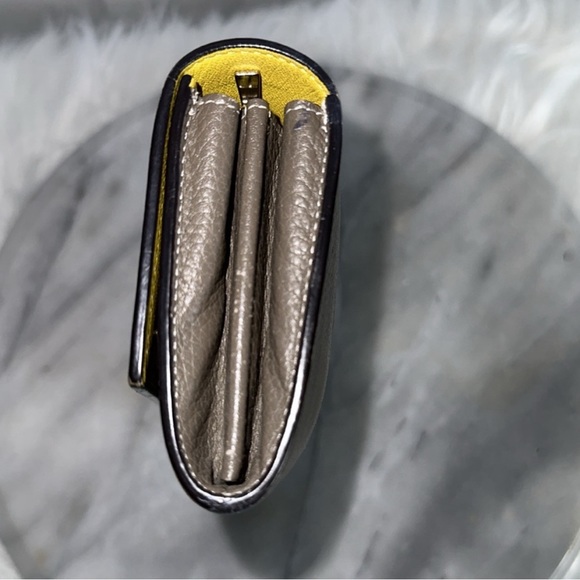 Céline Authentic Long Wallet Taupe & Yellow  Famous Celine Leather EUC - Picture 13 of 14